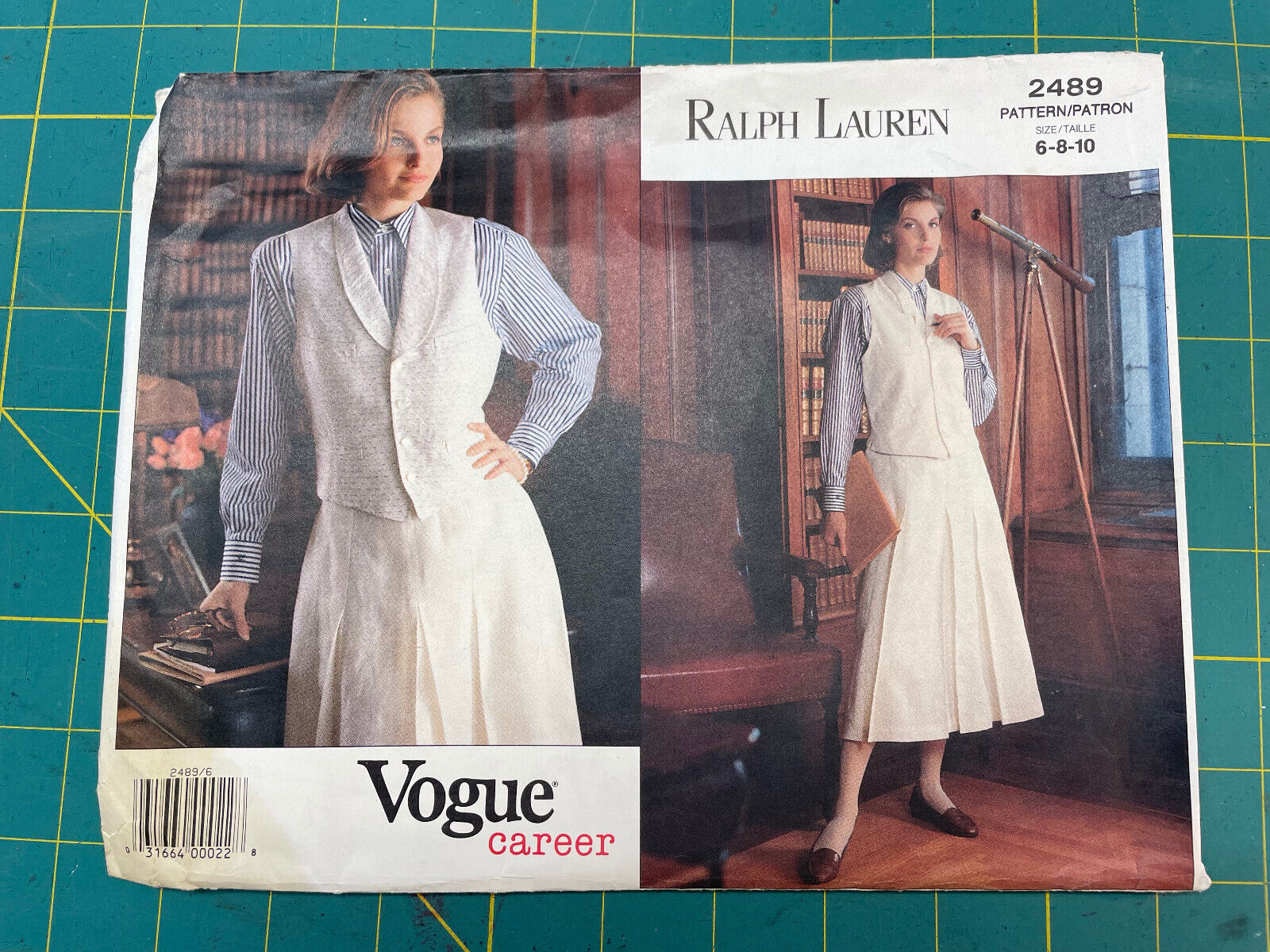 1990 Vogue Pattern #2489 Ralph Lauren 6-8-10