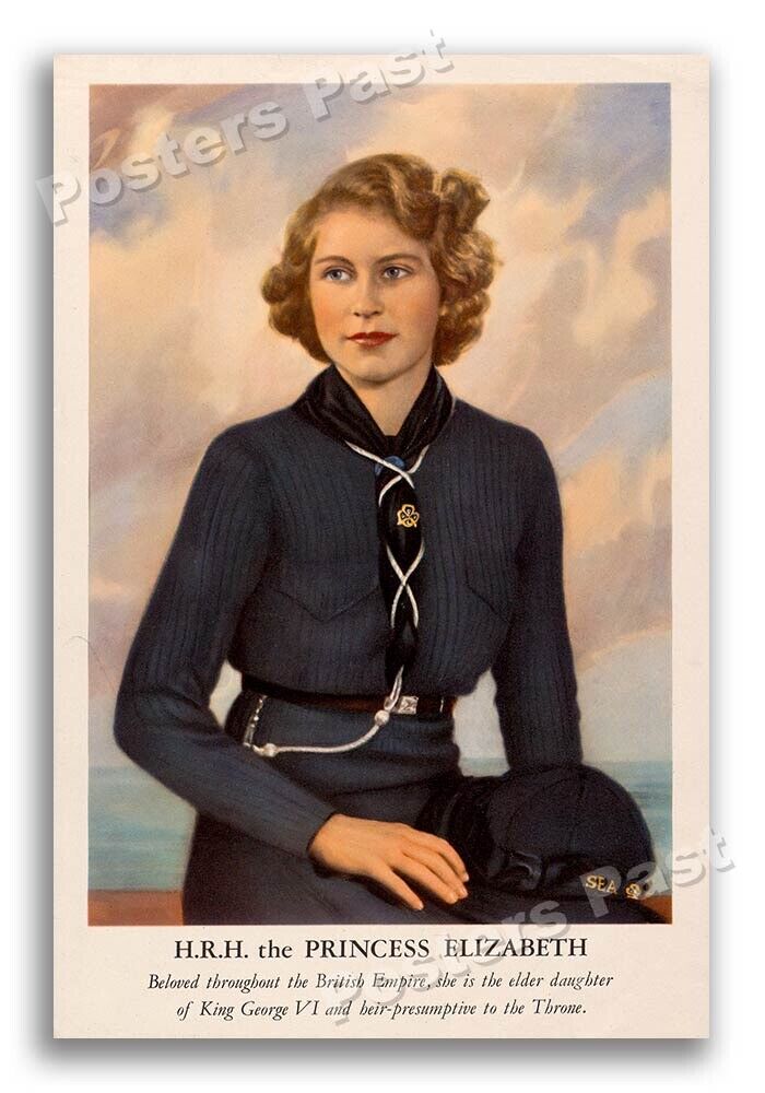 1941 H.R.H. the Princess Queen Elizabeth Vintage British WW2 Poster - 24x36