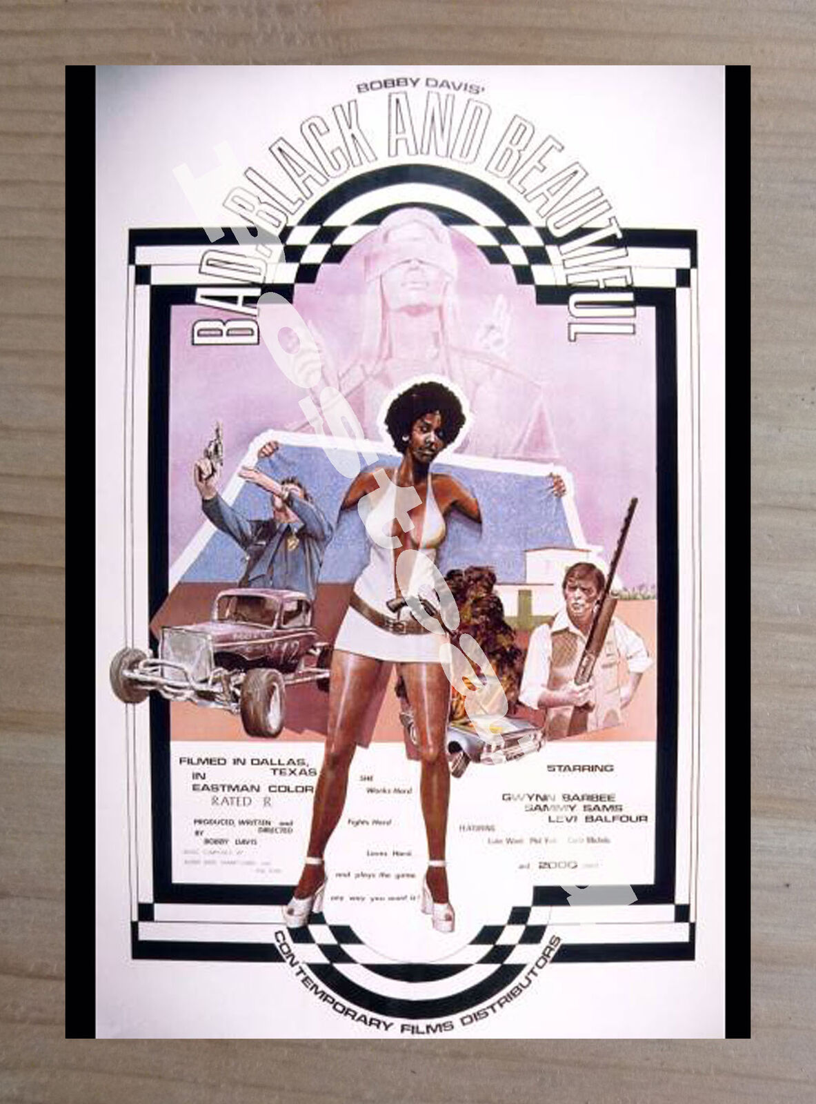 Historic Bad, Black and Beautiful 1975 Movie Advertising Postcard