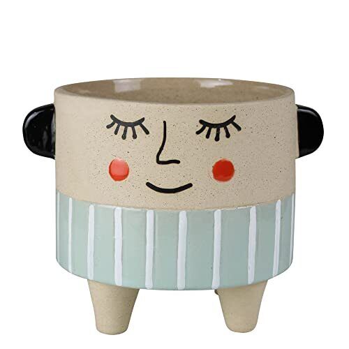 Small Sweet Face Cachepot 6-inch Length Ceramic