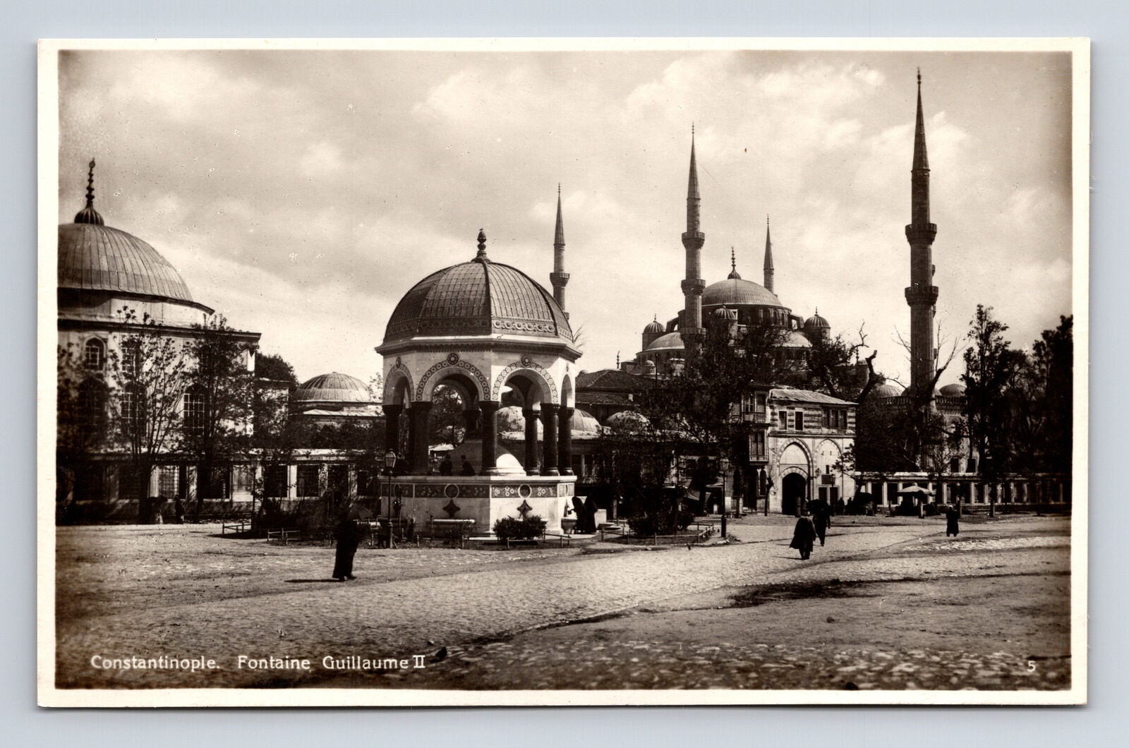 RPPC Fontaine Guillaume II Constantinople istanbul Turkey Postcard