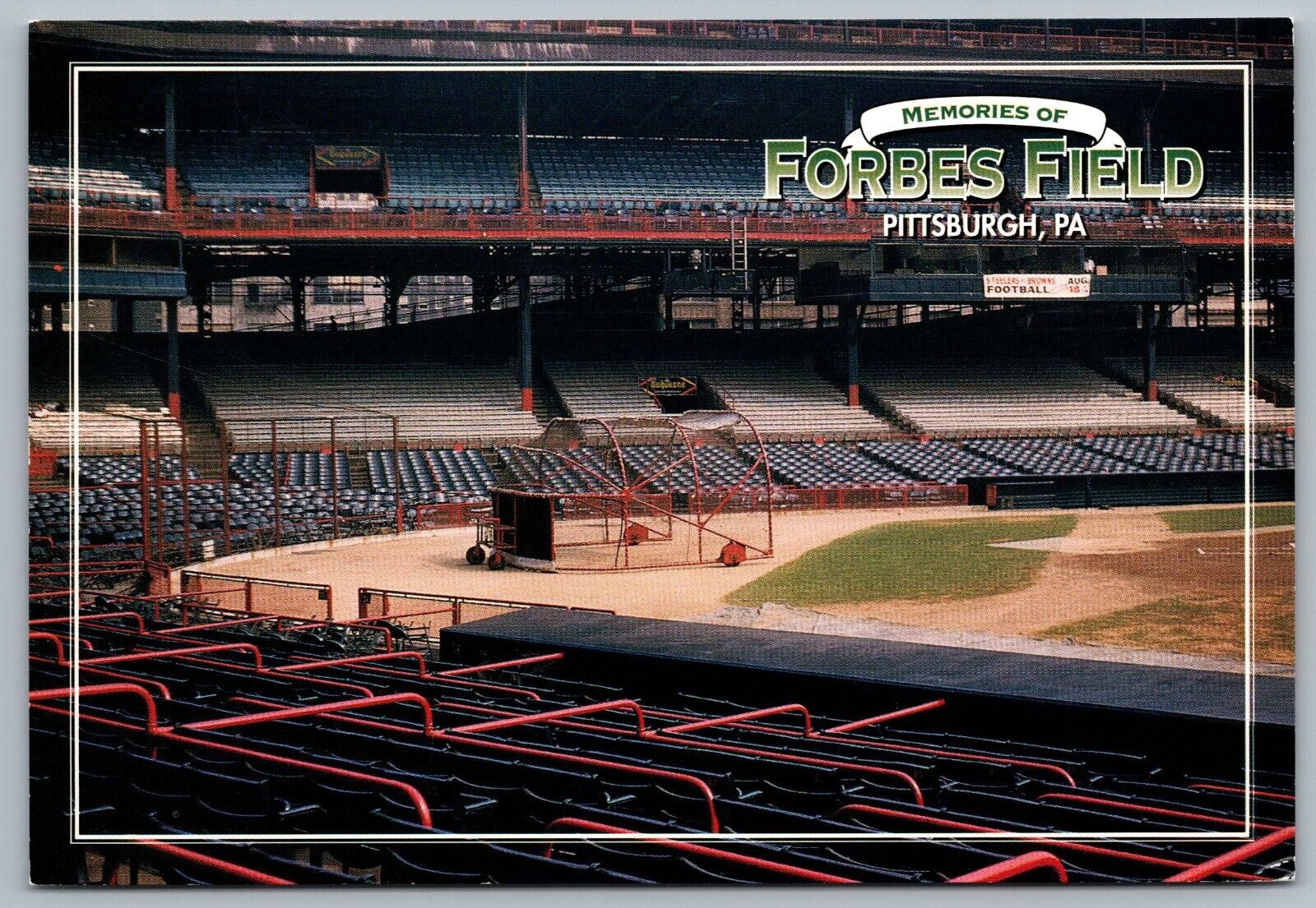 Pittsburgh PA Forbes Field Interior Grandstands Pirates Steelers Vtg Postcard P2