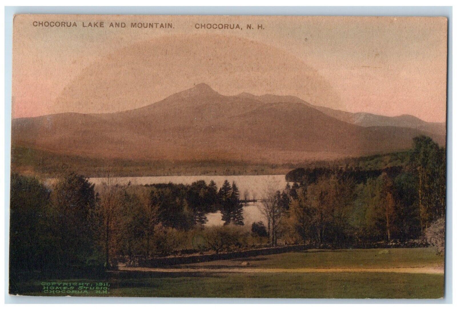 c1910 Chocorua Lake and Mountain Chocorua New Hampshire NH Antique Postcard
