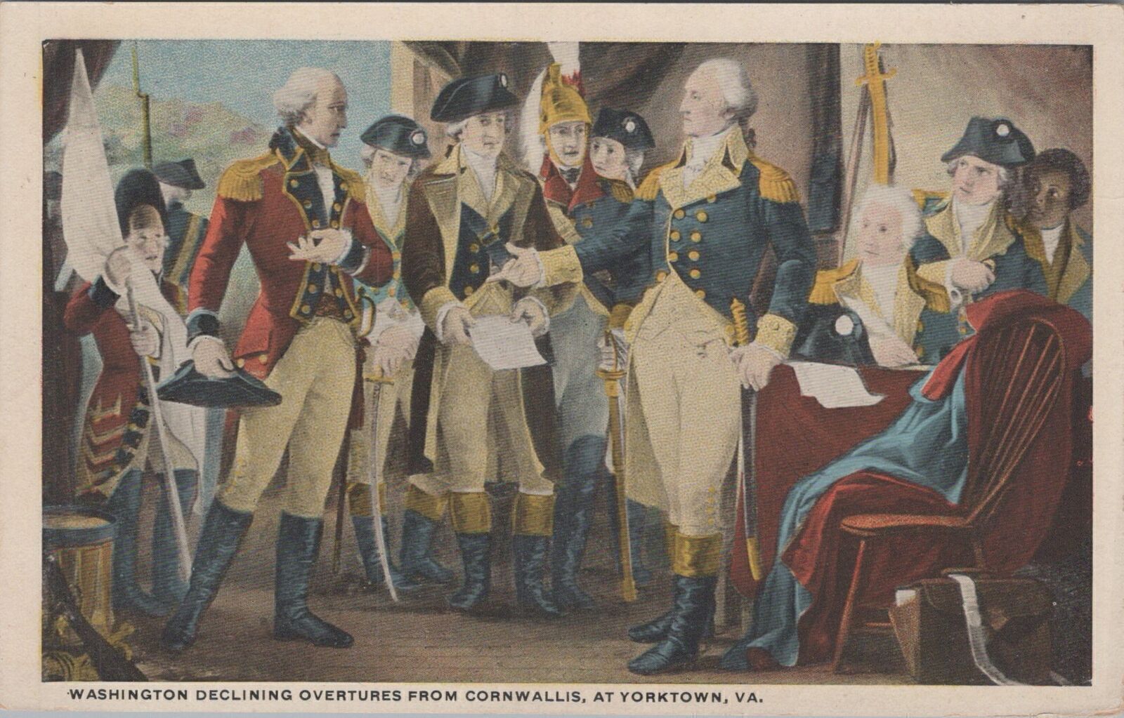 Postcard Washington Declining Overtures from Cornwallis Yorktown VA 