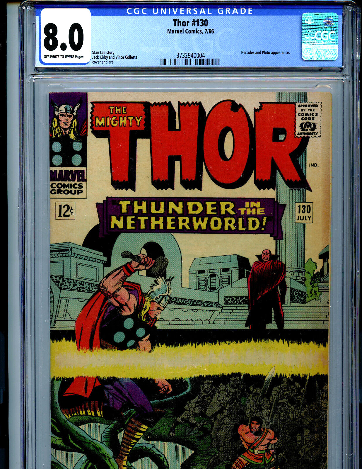 Mighty Thor  # 130 CGC 8.0 1966 Marvel Hercules Pluto Amricons K55