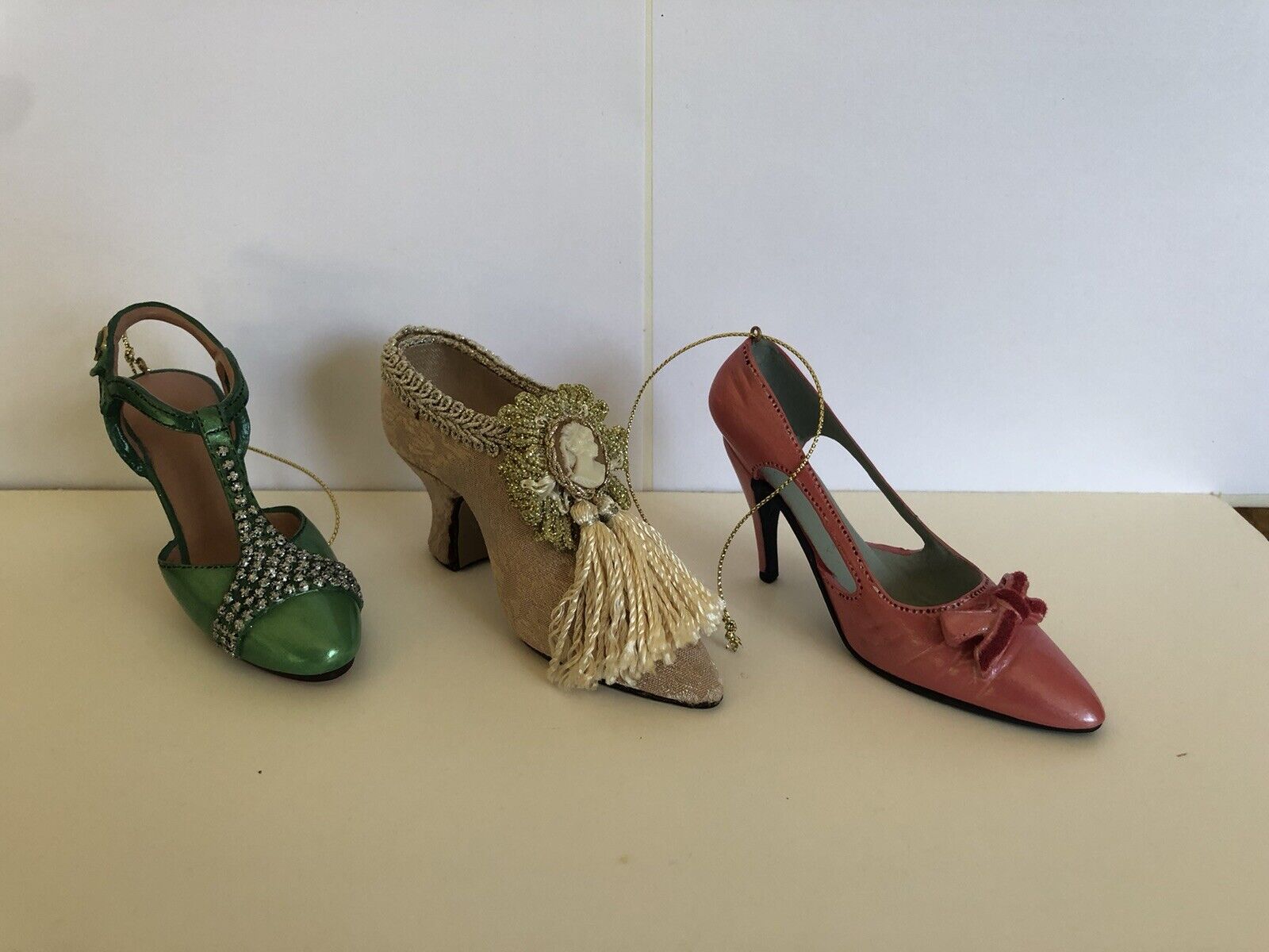 Miniature Shoes~collectible~Lot of 3~Detailed Vintage Styles