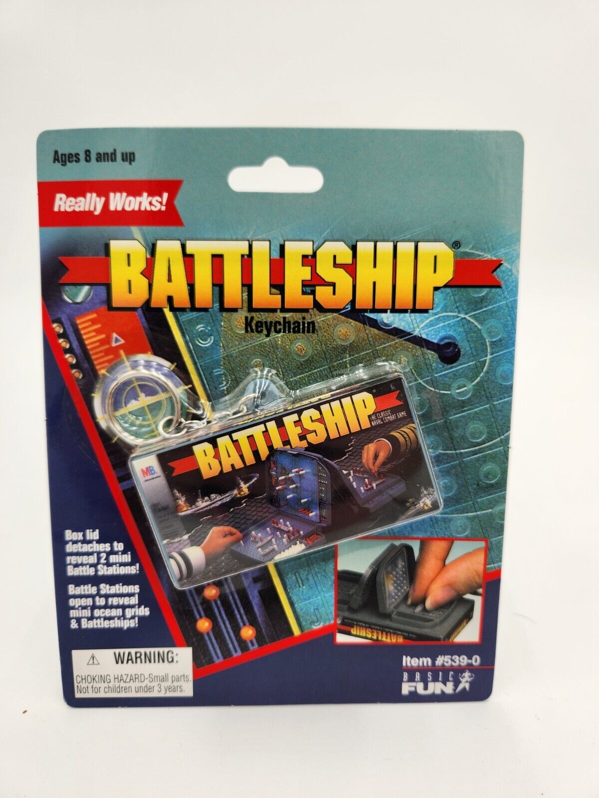 1999 Battleship by Hasbro Mini Keychain Board Game Basic Fun Sealed New