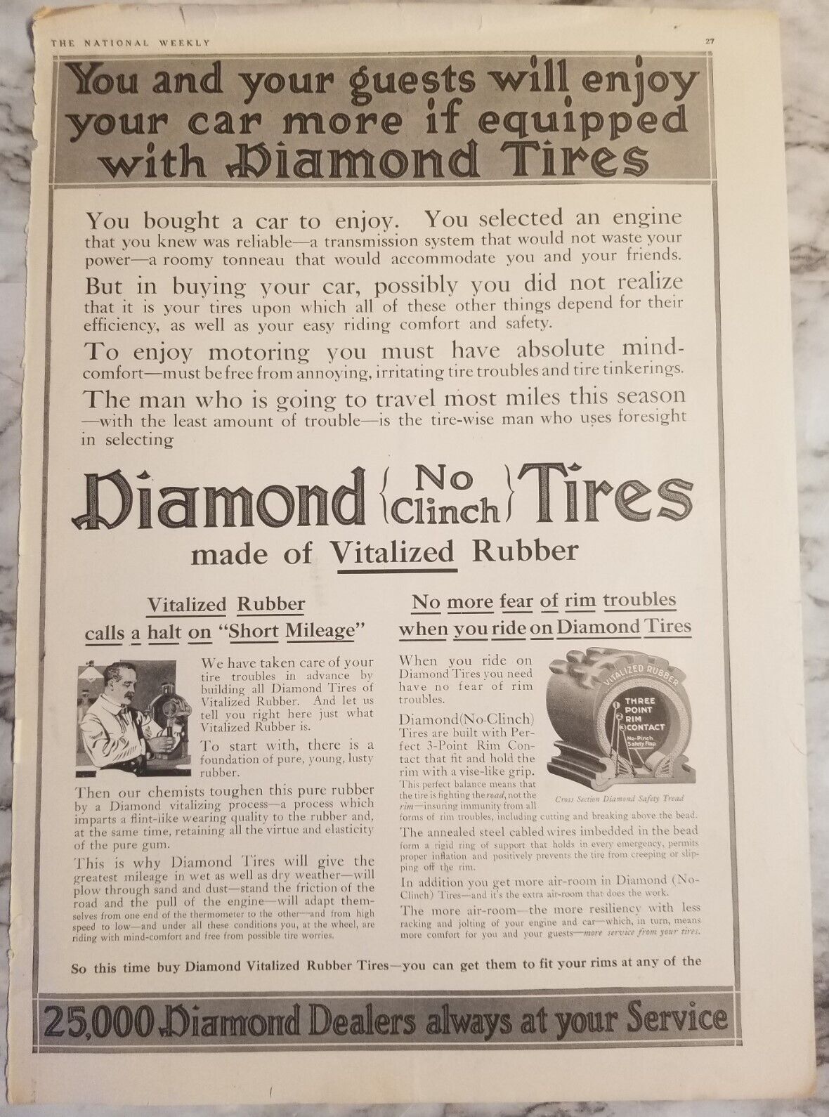 Tire Ads 2 Print Ads Colliers 1912-1913