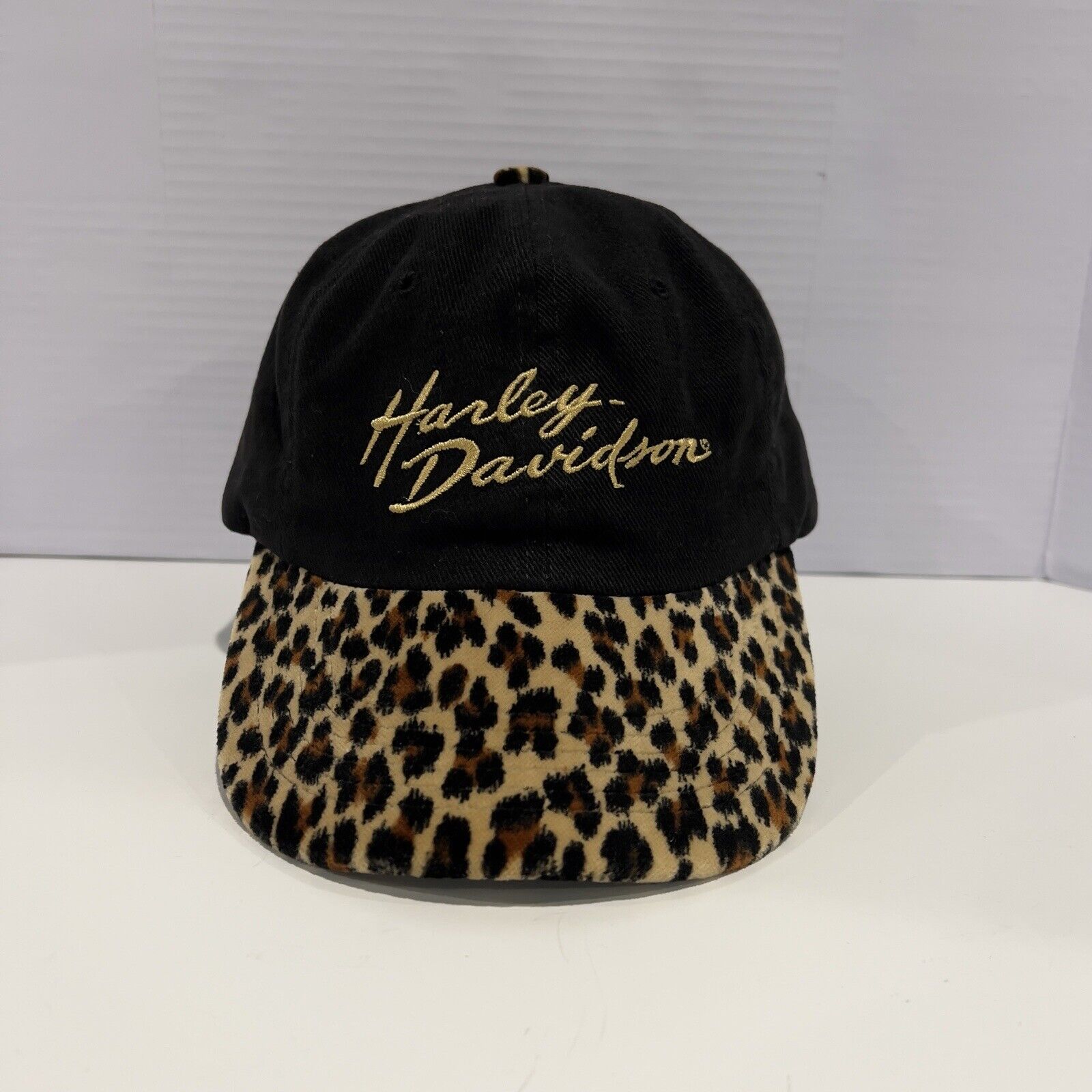 Harley Davidson Motorcycles Women\'s Cheetah Leopard Print Hat Cap Logo Biker
