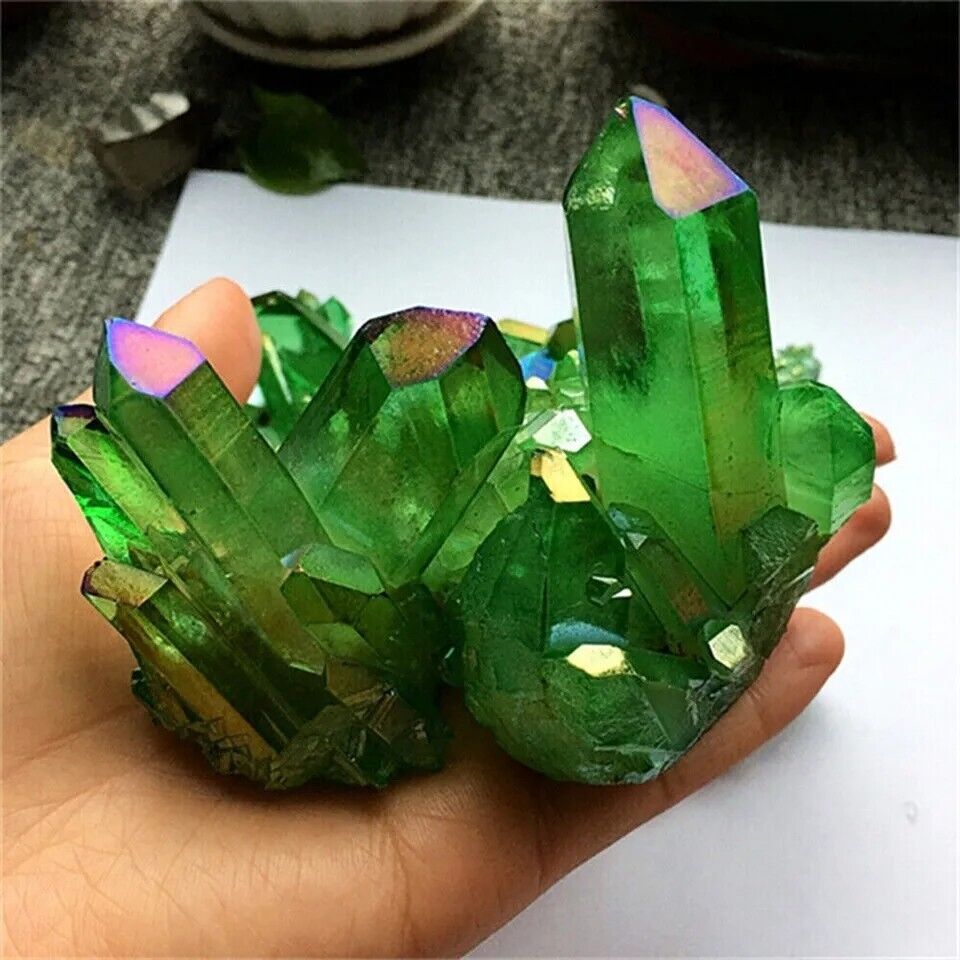 50g Natural Green Crystal Cluster Quartz Stone Gems Healing Mineral Reiki Decor