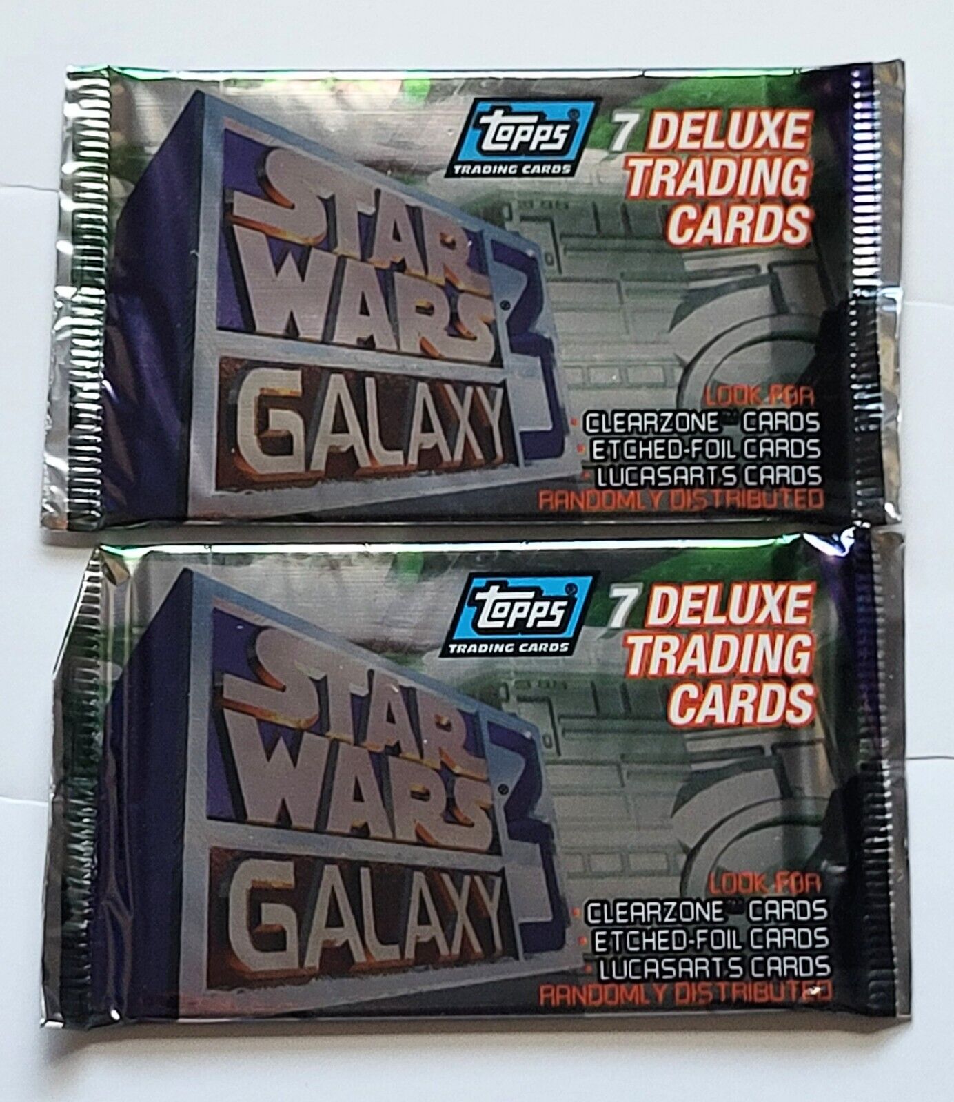 1995 TOPPS STAR WARS GALAXY THREE SERIES 3 LOT OF 2 NEW SEALED PACKS 14 CARDS