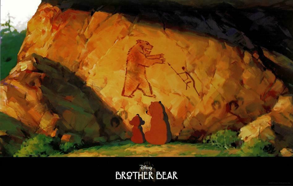 Brother Bear Walt Disney Animation Art Rare Original Lobby Card Cave Paintings