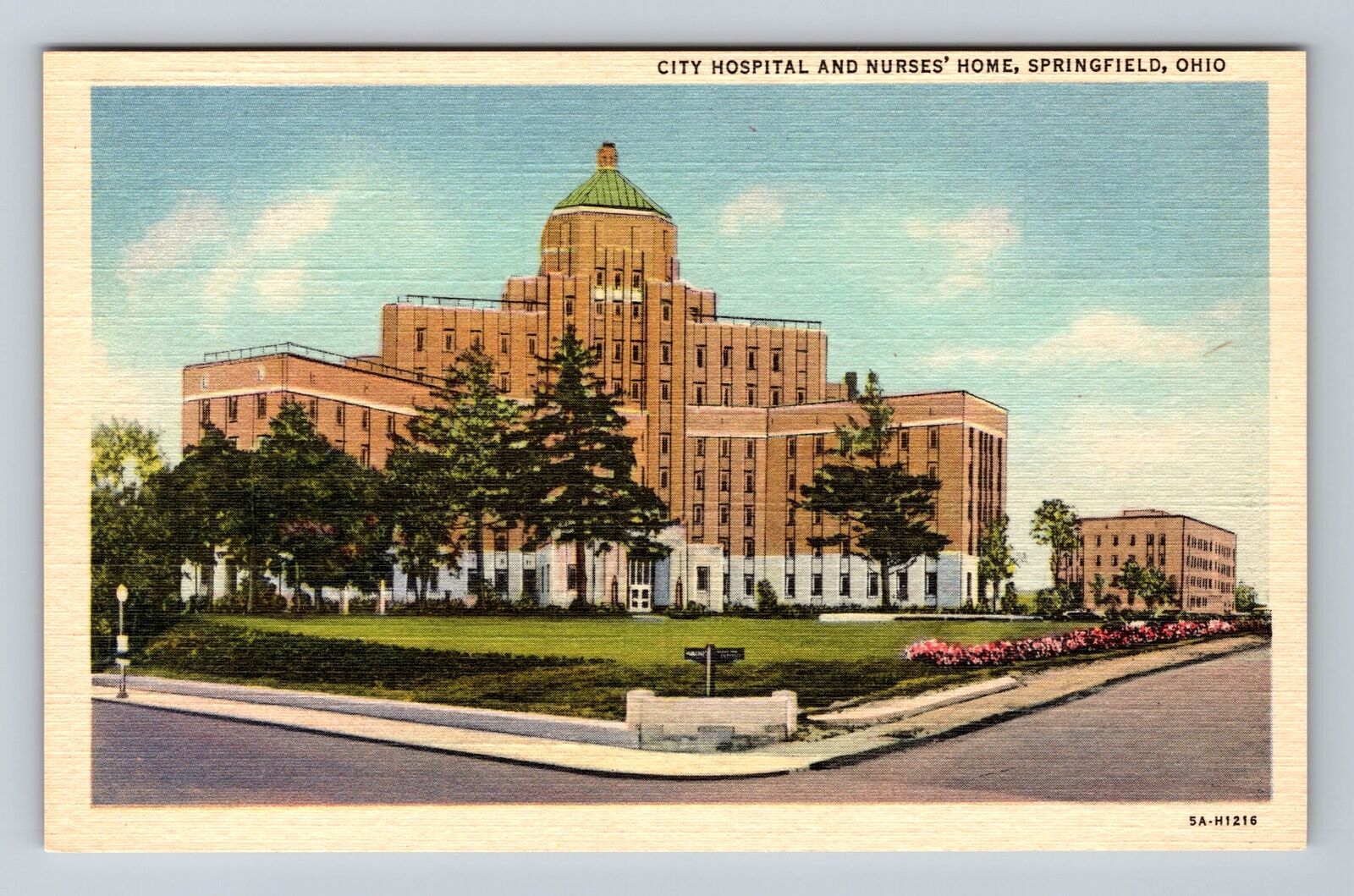 Springfield OH-Ohio, City Hospital and Nurses Home, Antique Vintage Postcard