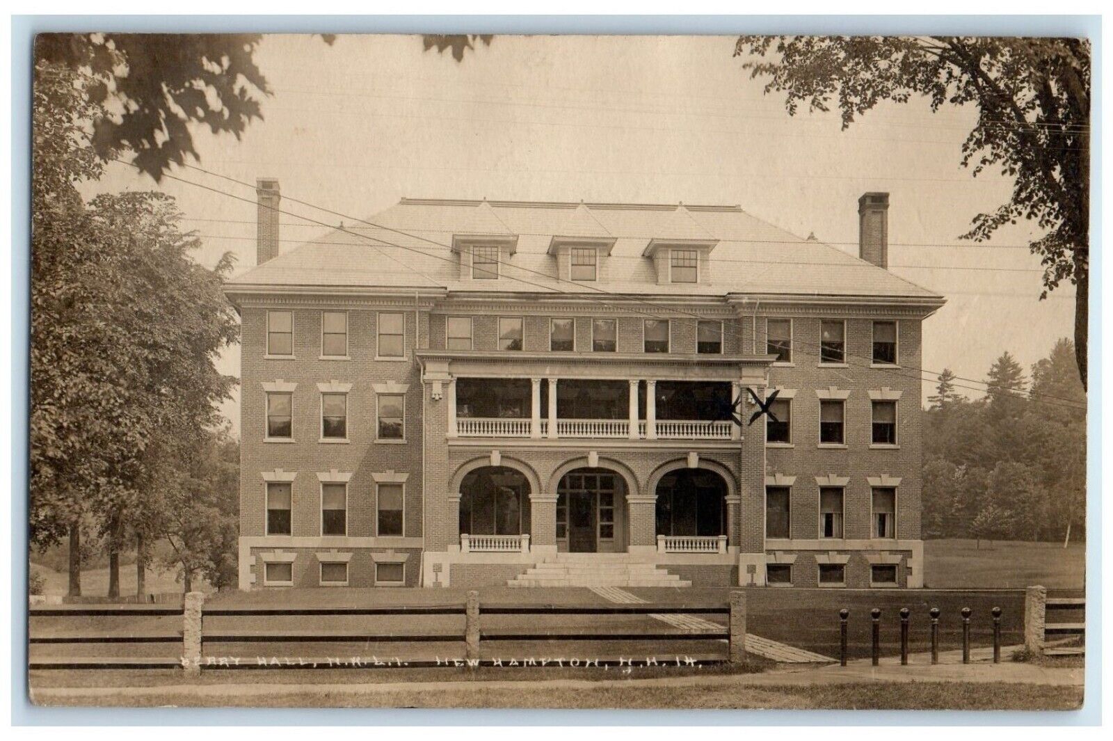 c1910\'s Berry Hall Building New Hampton New Hampshire NH RPPC Photo Postcard
