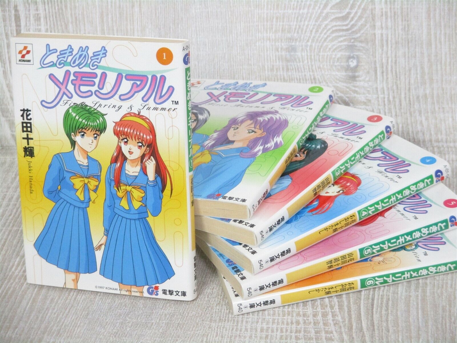 TOKIMEKI MEMORIAL Novel Complete Set 1-6 w/Poster JUKKI HANADA Sony PS1 Book MW