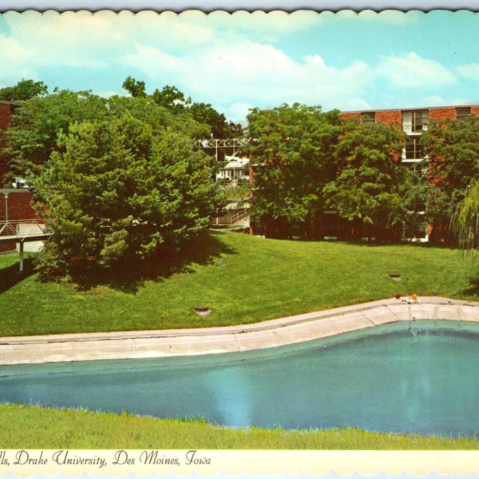 c1970s Des Moines, IA Dorm Residence Halls Drake University 4x6 PC Saarinens M2
