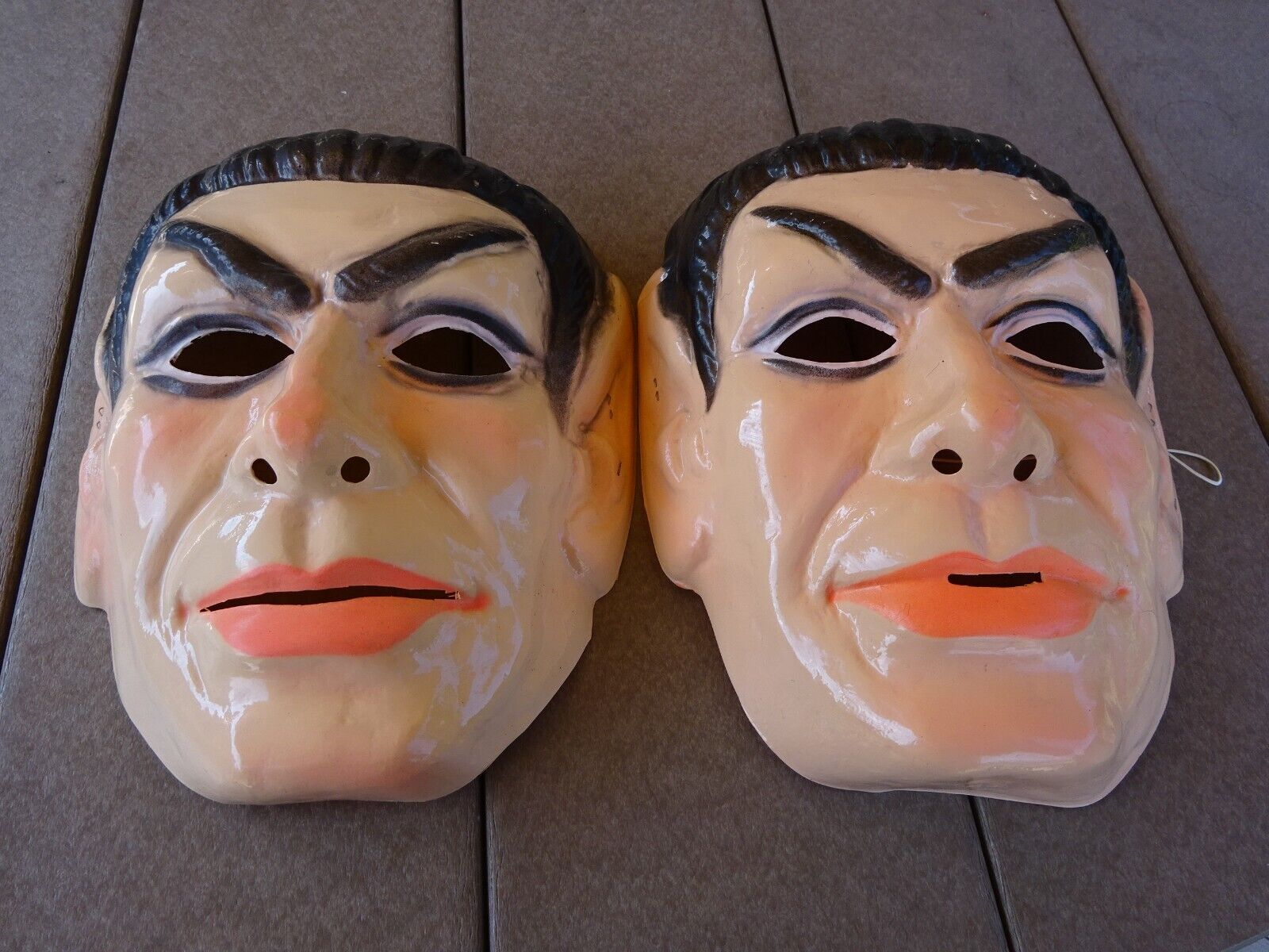 2 Versions VTG 70s Mr Spock Halloween Mask Ben Cooper Leonard Nimoy Super 