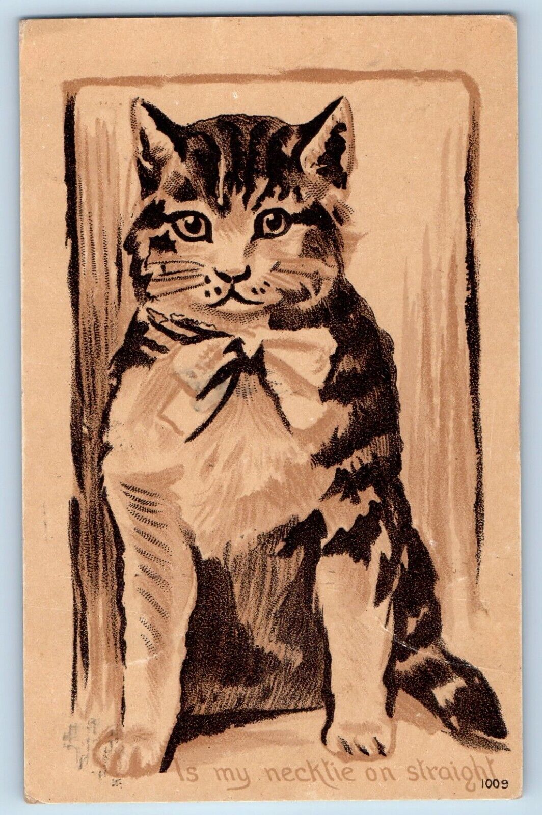 Harris Minnesota MT Postcard Cat Kitten Is My Necktie On Straight 1908 Antique