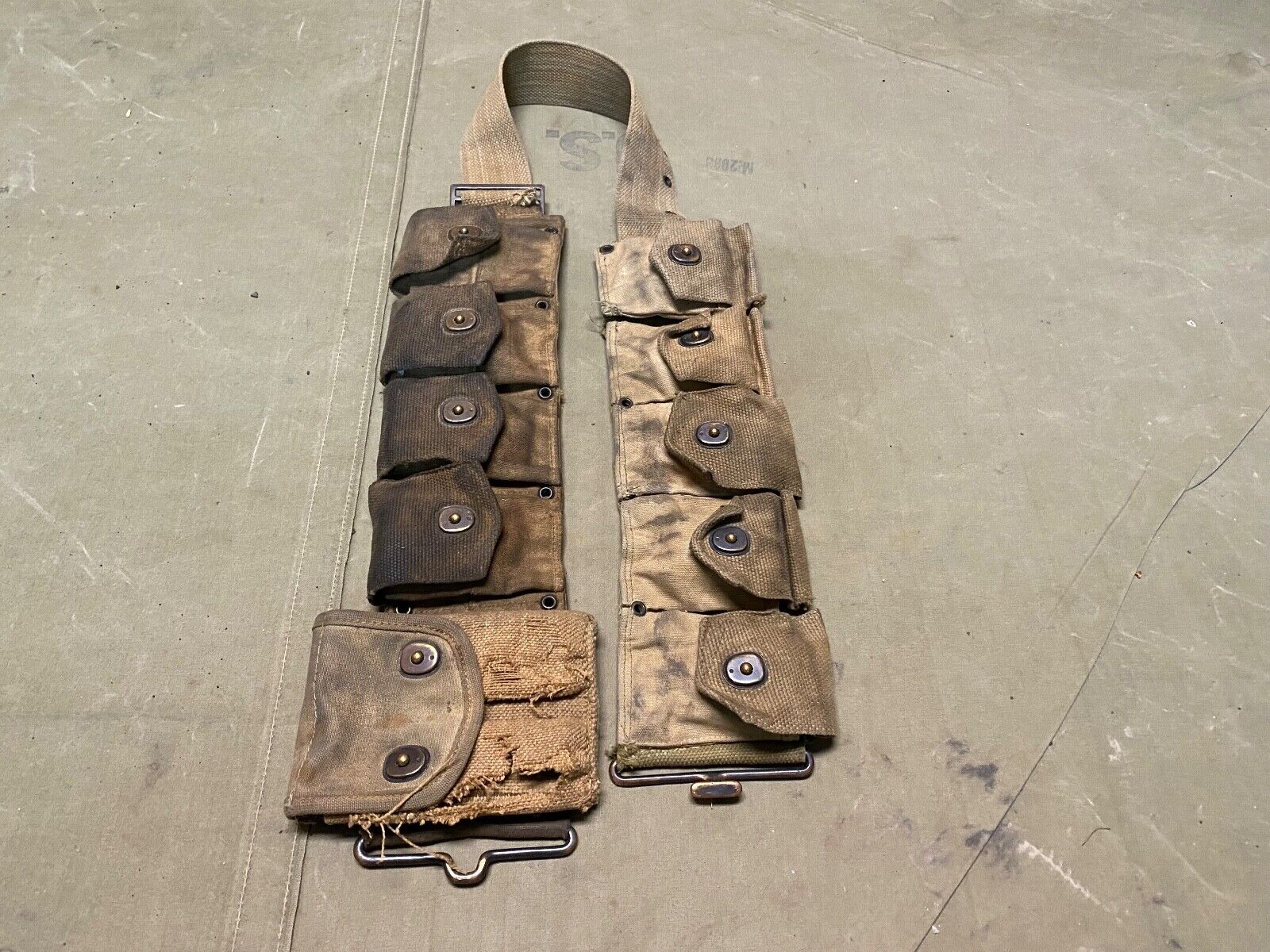 ORIGINAL WWI WWII US ARMY M1903 INFANTRY COMBAT FIELD 9 POCKET AMMO BELT