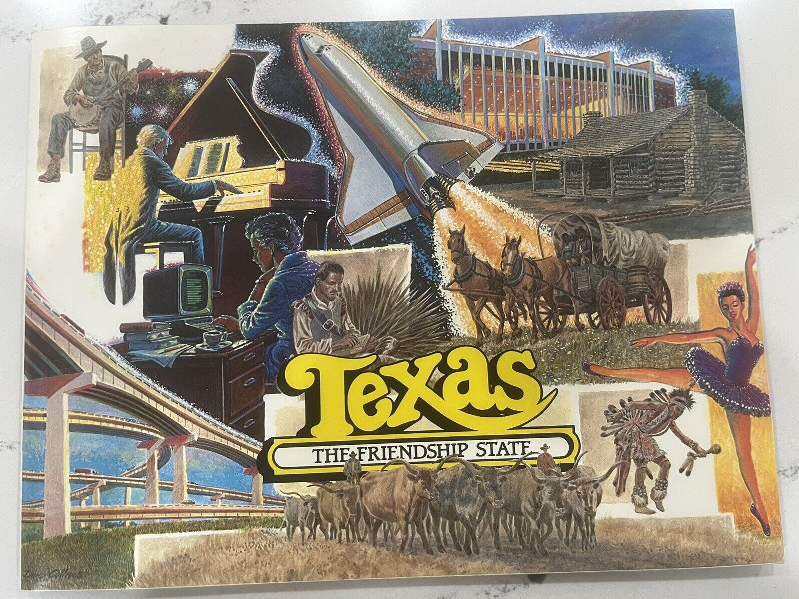 Vintage Texas the Friendship State Picture Souvenir Guide Softbound Book