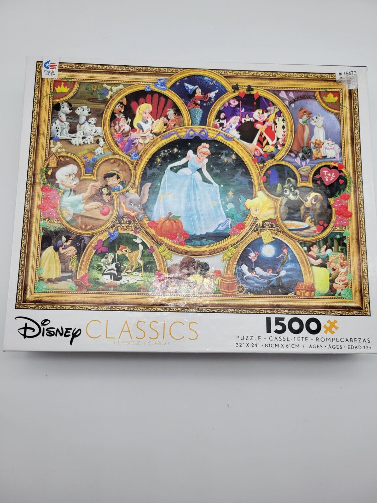 Disney Classics Collage 1500 Piece Jigsaw Puzzle Ceaco 3402-3 Cinderella