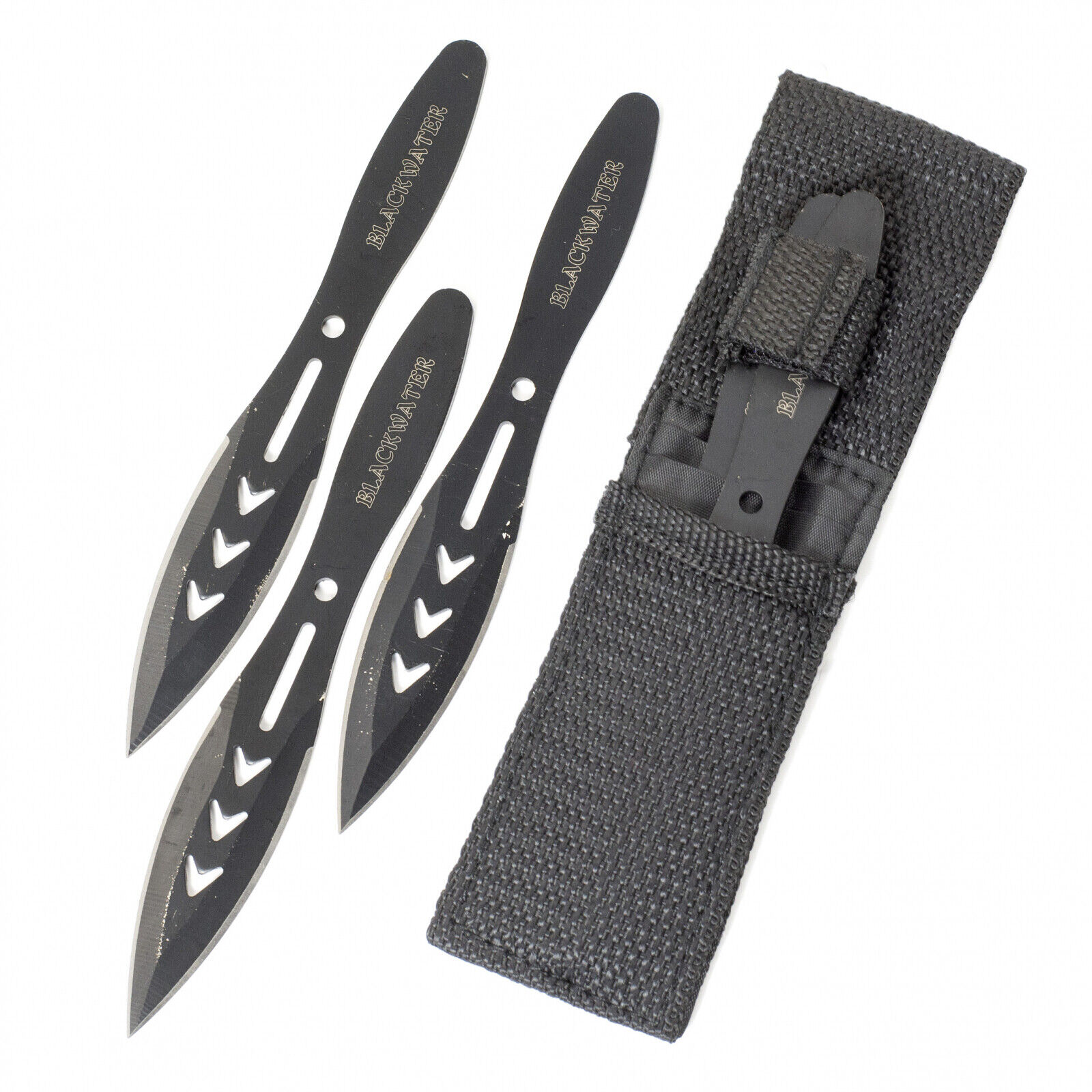3 Piece Professional ASR Tactical Black Stainless Steel Throwing Knife Set