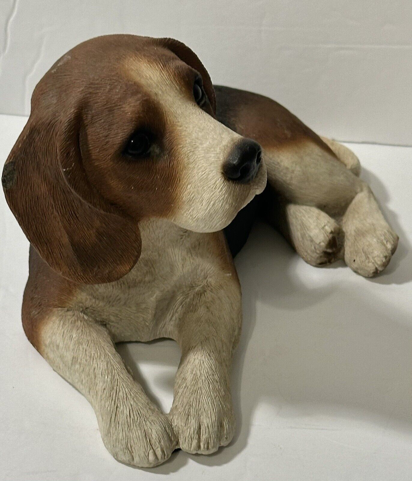 Vintage Sandicast Sandra Brue BEAGLE Puppy Dog Sculpture Figurine Signed 1985