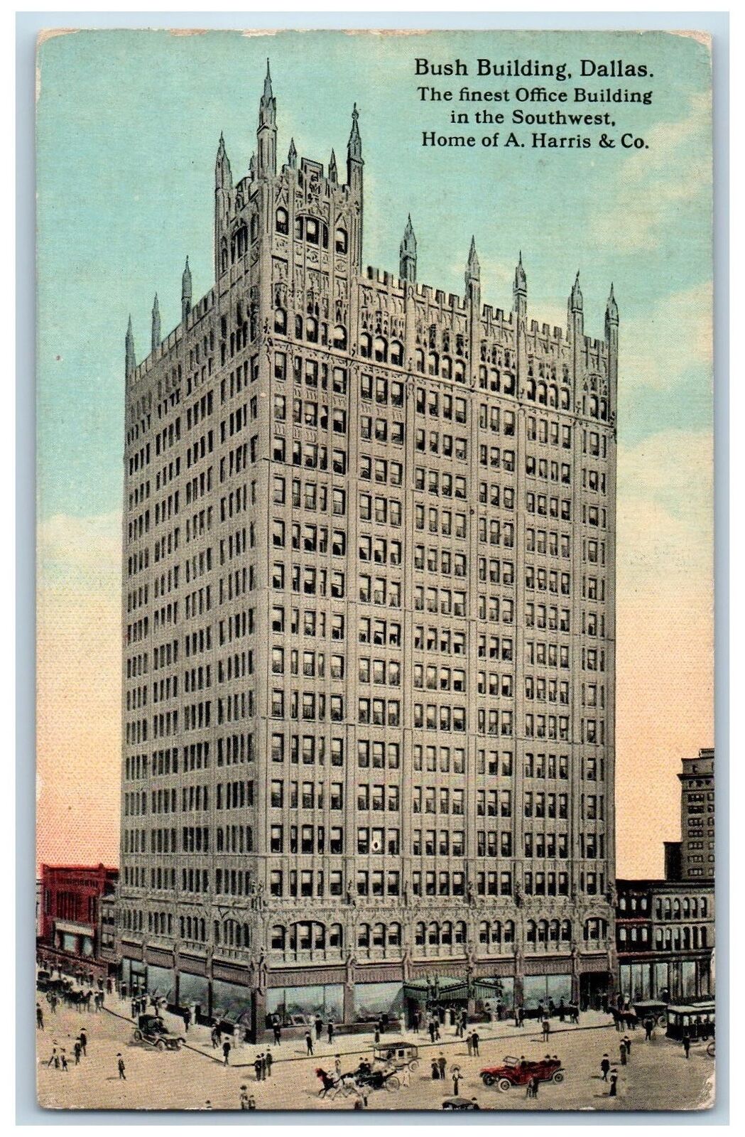 c1910's Bush Building Office Home Of A. Harris & Co. Dallas Texas TX Postcard