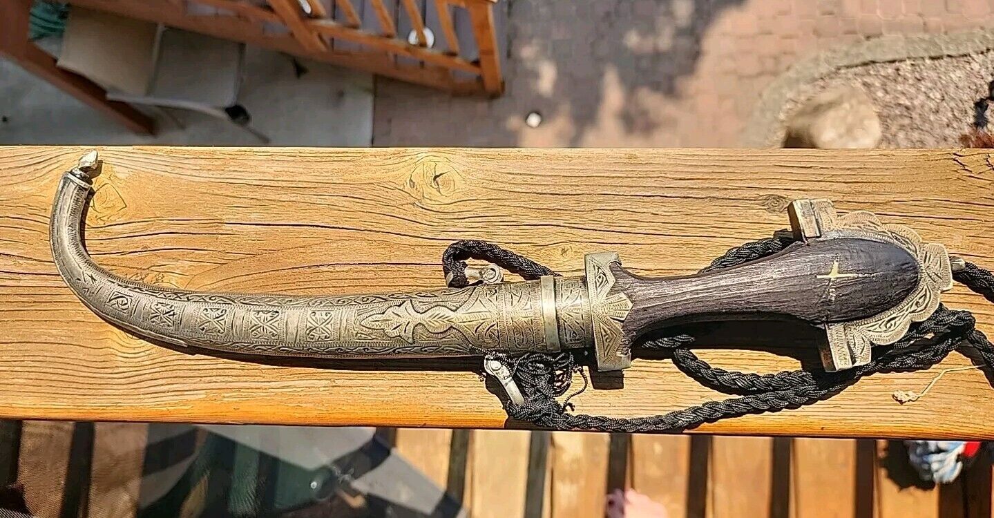 Decorative Moroccan Khanjar Islamic  Berber Dagger Engraved Handmade 