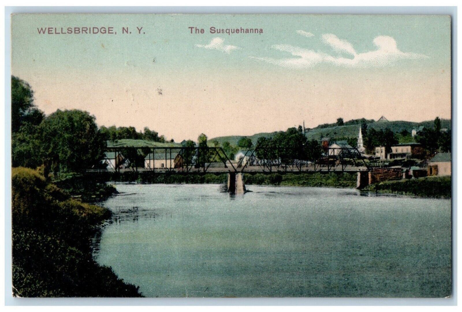 1910 Wellsbridge Susquehanna New York NY Vintage Antique Posted Postcard