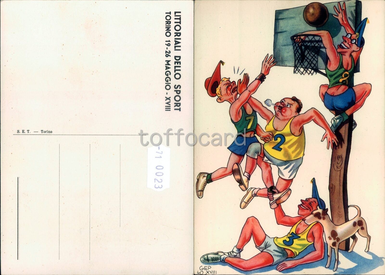 Propaganda WW2-GEP Umoristica-Littoriali Sport Torino 1940-BASKET-B71-23