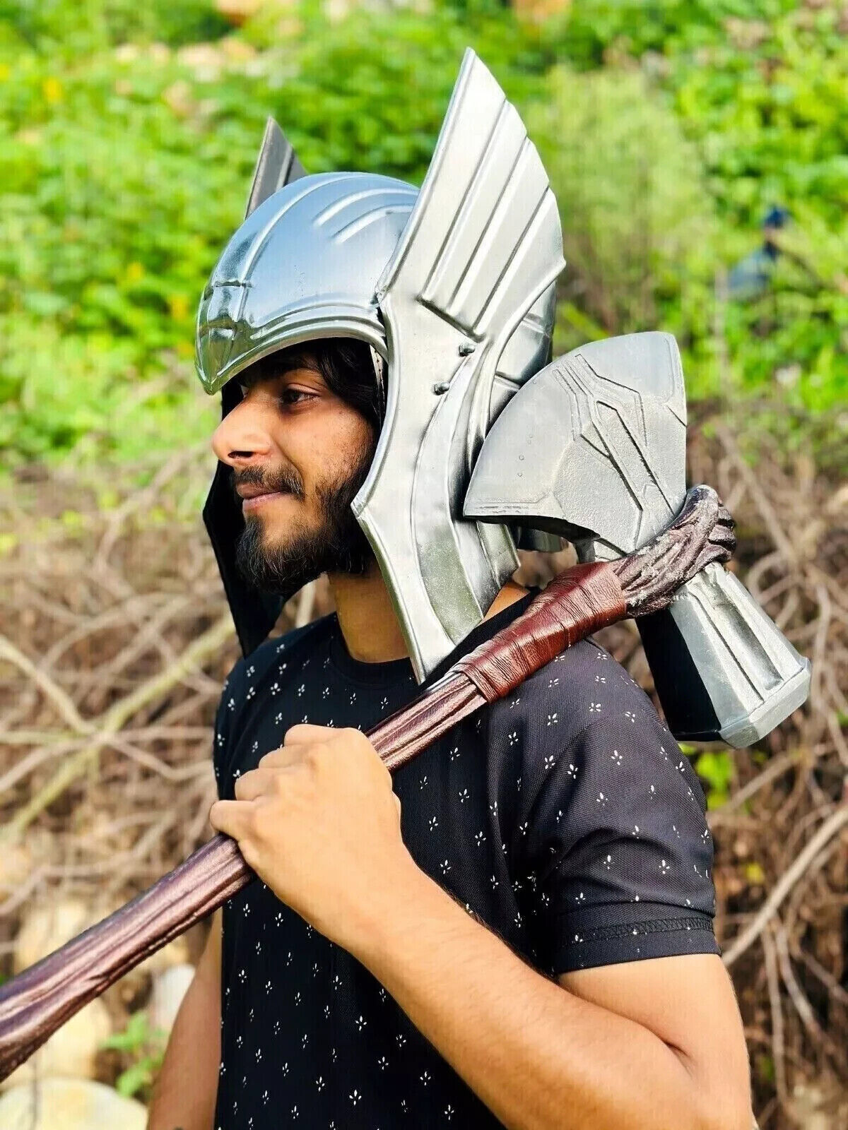 Medieval Thor Helmet | Thor Axe & Thor StormBreaker | Ragnarok movie Replica