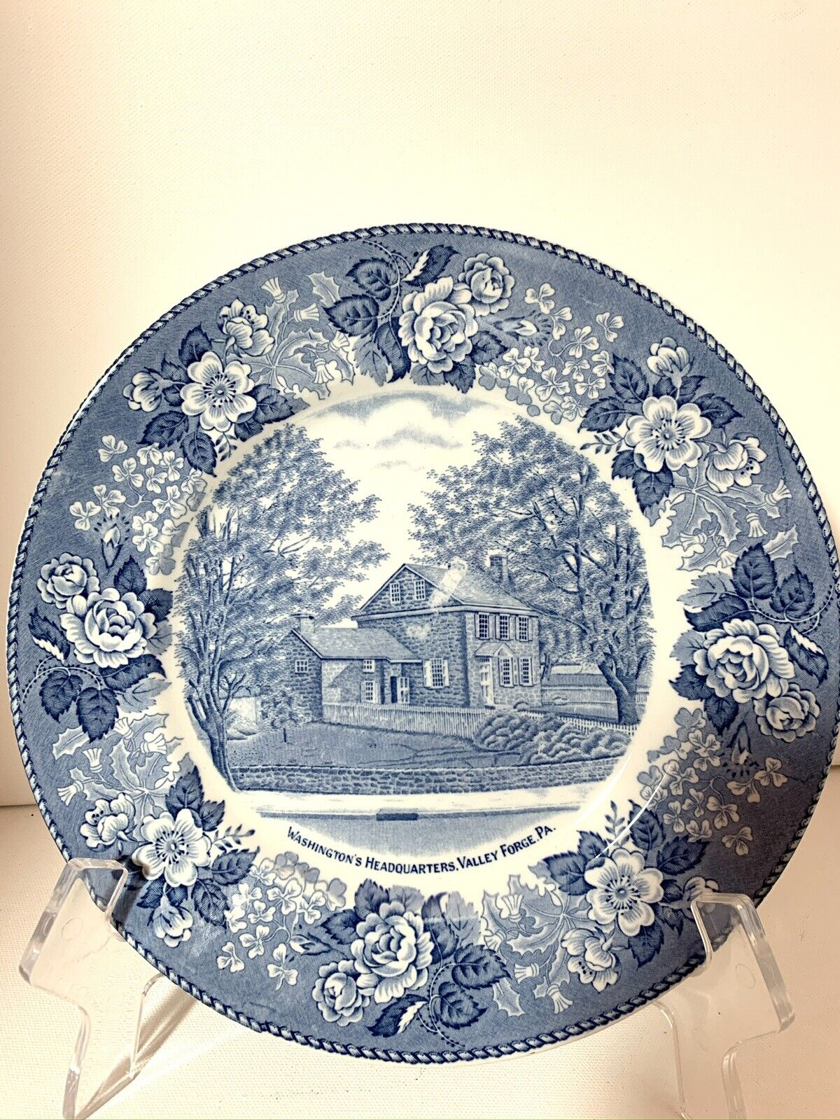 Collectible Plate Historic Valley Forge Plate By Staffordshire Blue And White