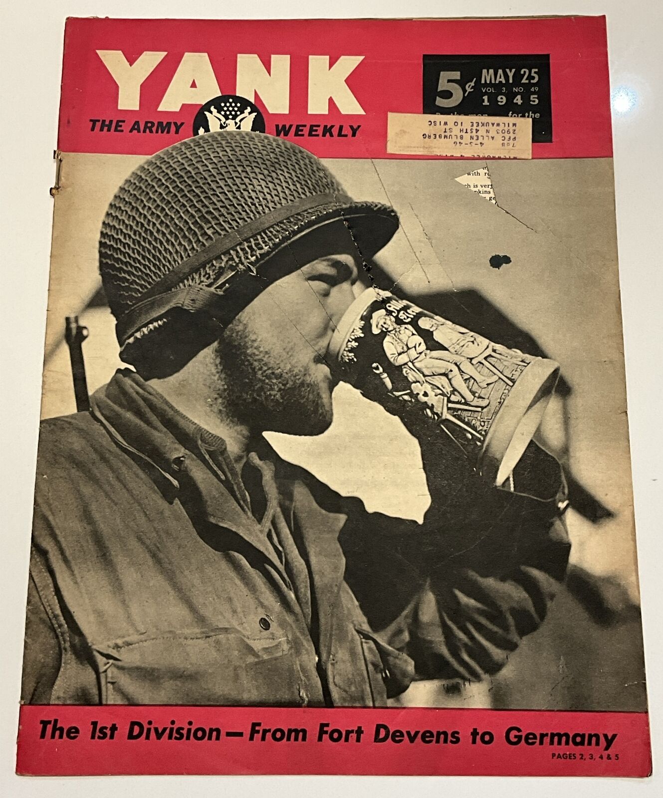 Original WWII U.S. Amry Yank The Army Weekly Magazine May 25, 1945 Vol. 3 No. 49