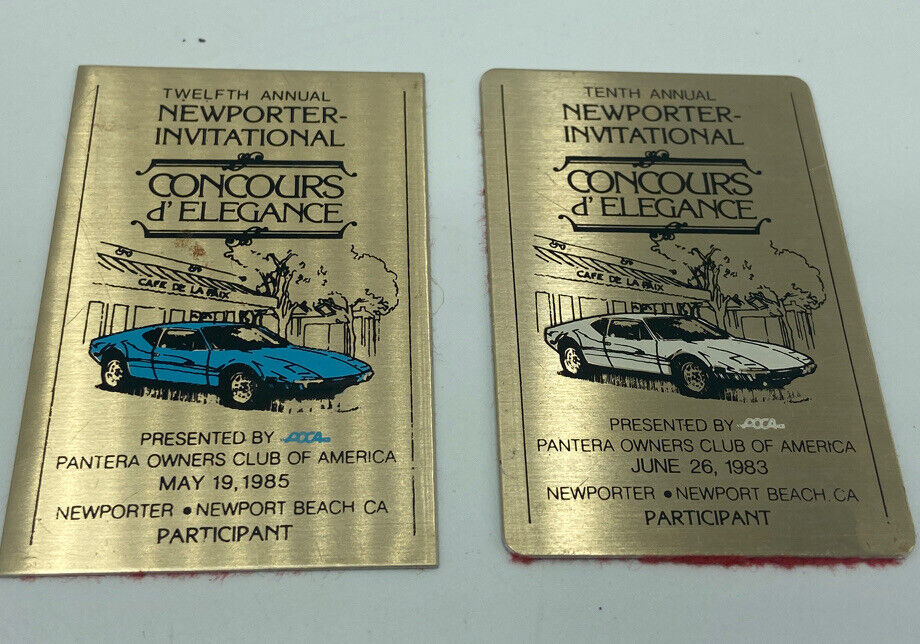 Newporter Invitational Concours d’ Elegance Participation Plaque 1983 1985 Calif