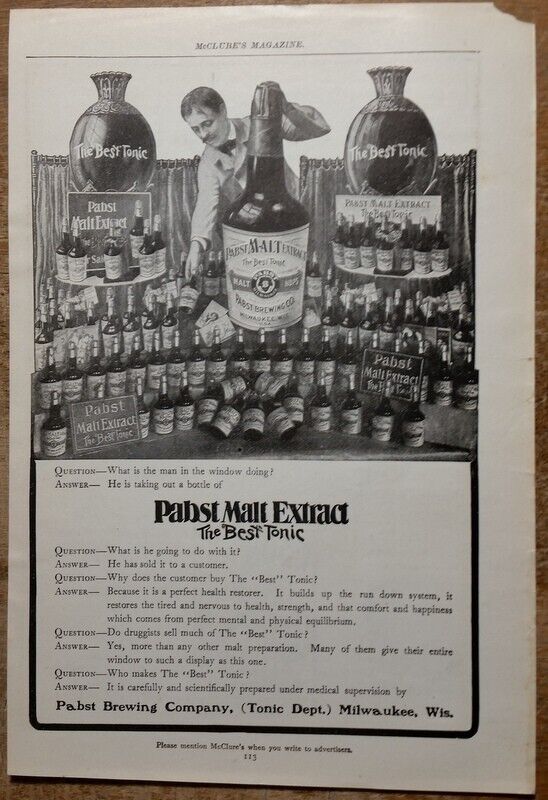 1901 Pabst Malt Extract The Best Tonic Milwaukee  Magazine Ad