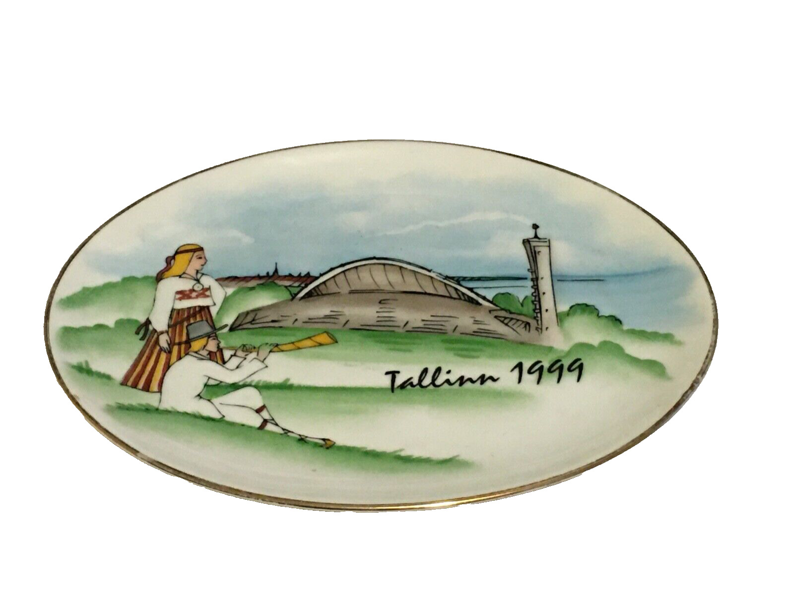 VintageTallinn Estonia Souvenir Decorative Wall Plate Hand Painted