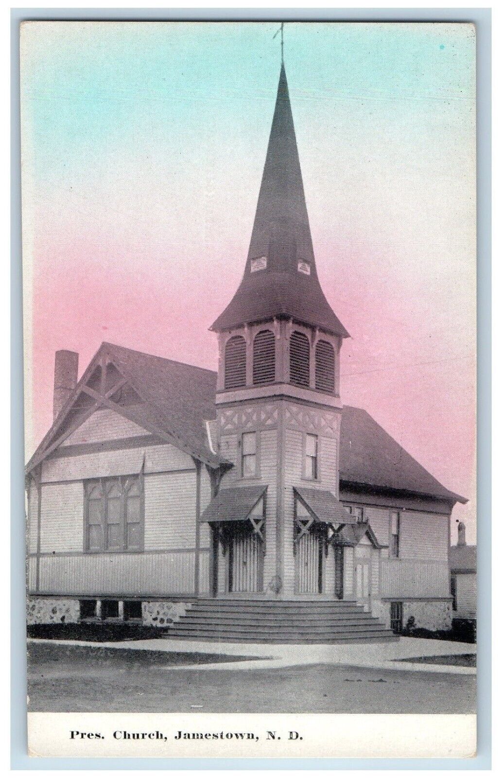 Jamestown North Dakota Postcard Pres Church Chapel Exterior View Building c1910