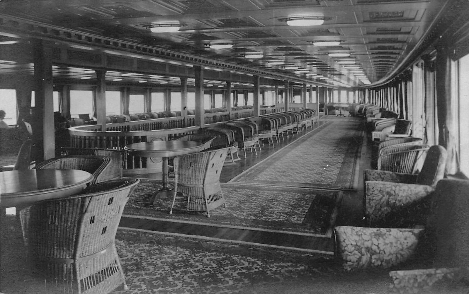 J80/ Ship RPPC Postcard c1920 Canada Steamship Interior Lounge 46