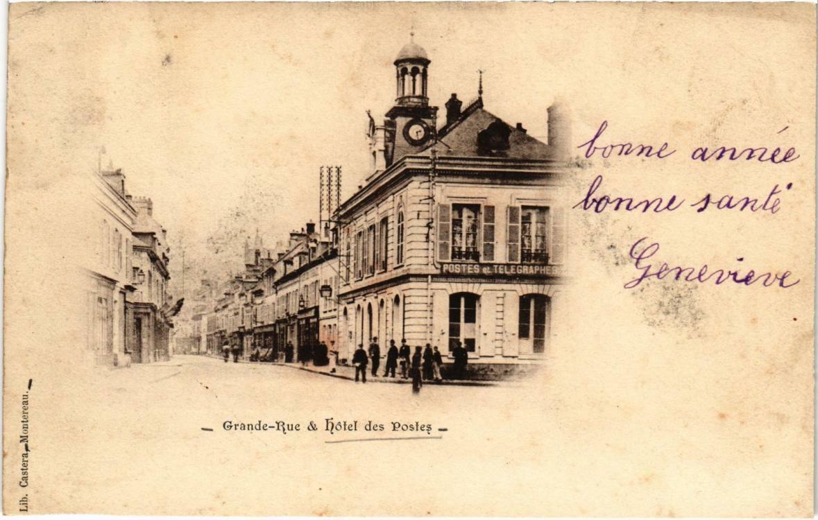 CPA MONTEREAU - Grand-Rue & Hotel des Postes (985365)