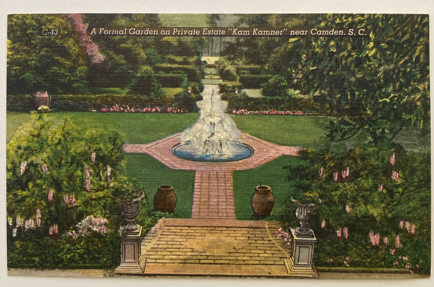 Vintage Postcard, A Formal Garden on Private Estate \