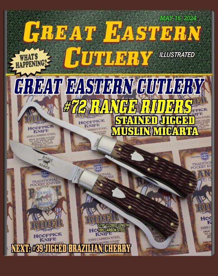Great Eastern Cutlery. 725224HP Range Rider Hoof Pick knife. Muslin Micarta