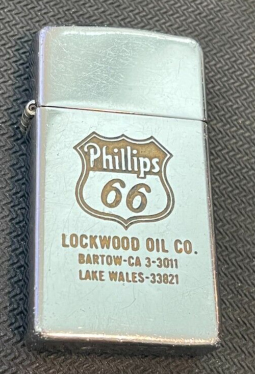 Vintage Zippo Lighter, PHILLIPS 66 (Lockwood Oil Co. Bartow CA., Lake Wales)