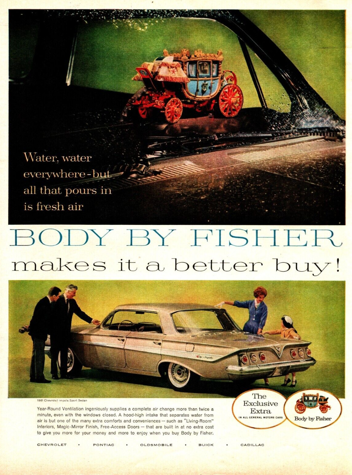 1961 Body By Fisher Automobiles Vintage Print Ad Makes It A Better Buy