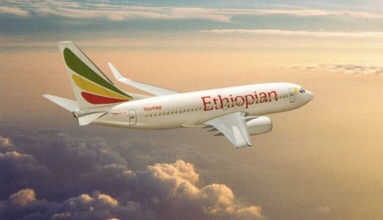 Airline issue postcard - Ethiopian Airlines Boeing 737-700