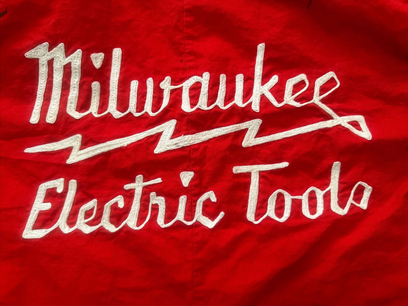 Vtg Milwaukee Amstar Electric Tools Shirt Embroidered Back 1980s Uniform Sz 42