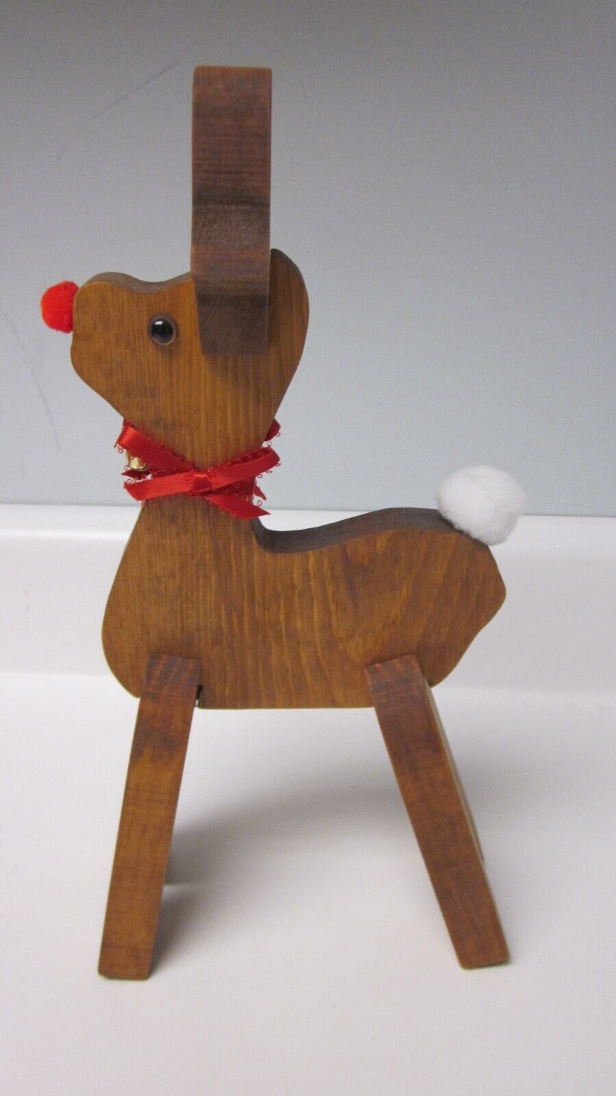 Vintage 1980\'s Small Wooden Reindeer, 11.5\
