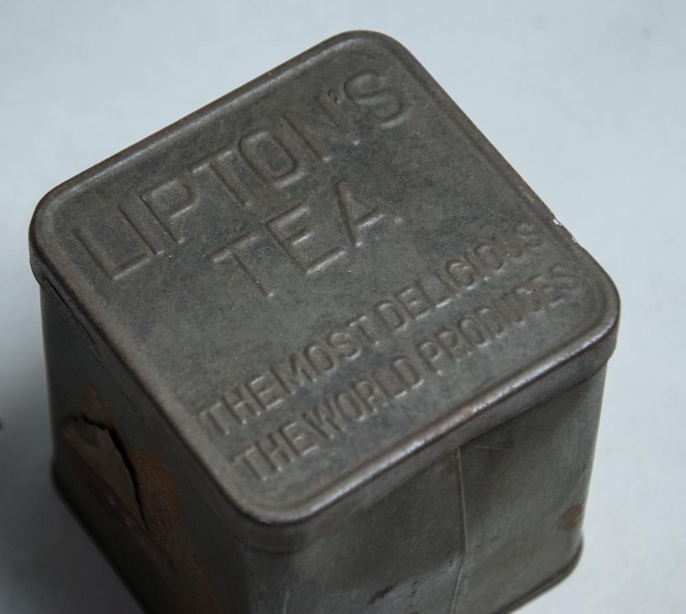 Antique Lipton Tea Metal Tin Planter Ceylon