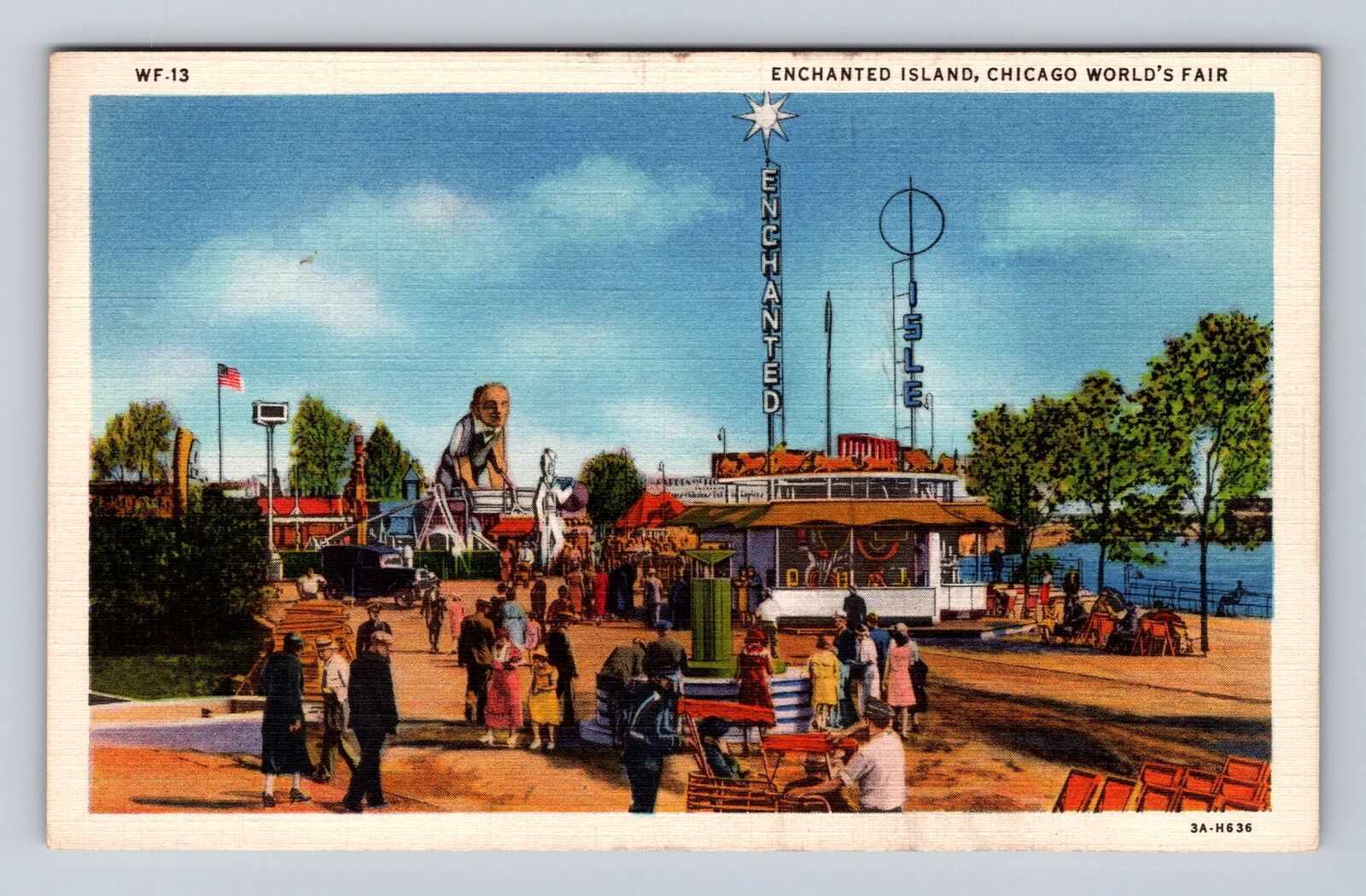 Chicago IL-Illinois, Worlds Fair, Enchanted Island, Antique Vintage Postcard