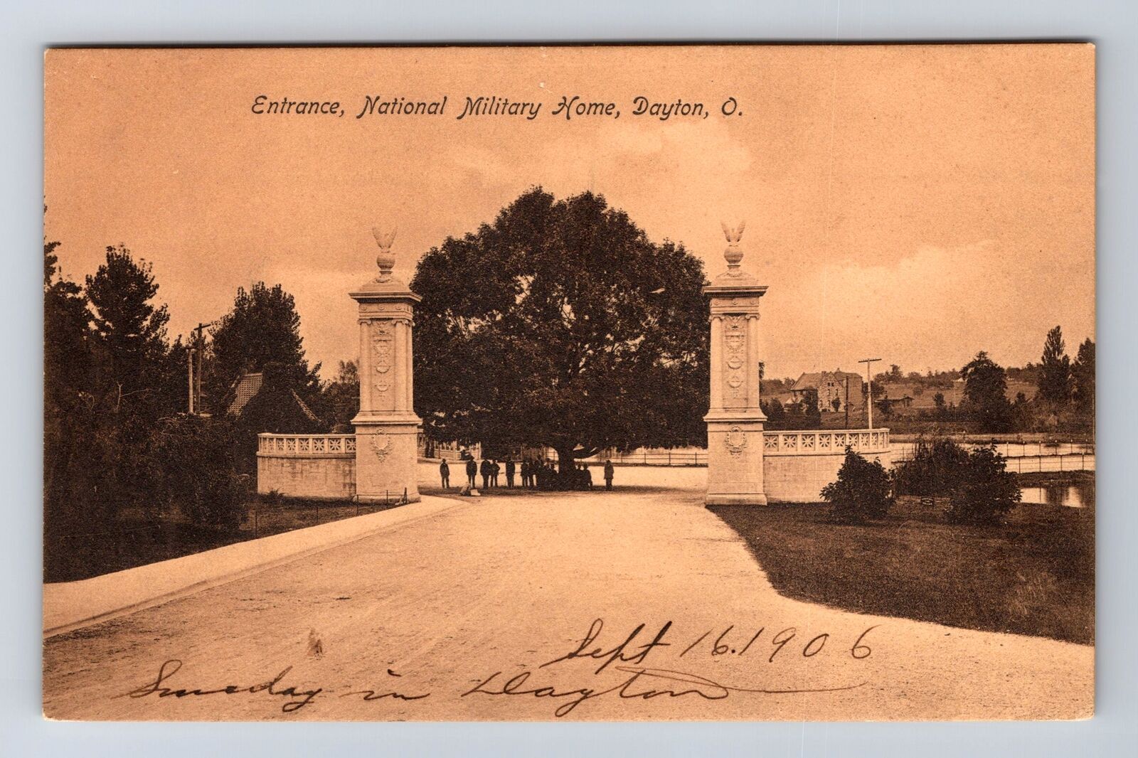 Dayton OH-Ohio, Entrance National Military Home, Antique, Vintage Postcard